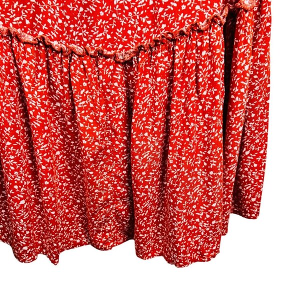 Indigo Rose Size PL Floral Maxi Dress Prairie Cottage Western Bow Ruffle - Picture 4 of 8